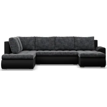 Obývací pokoj Rozkládací rohová sedací souprava TOKIO II Levá Šedá/černá I
