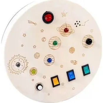 Dřevěná hračka Dřevěná deska senzorická 6 senzorů Montessori