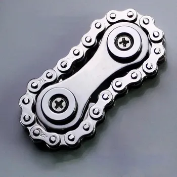 Gadget Chain fidget spinner | kovová antistresová hračka - Stříbrný