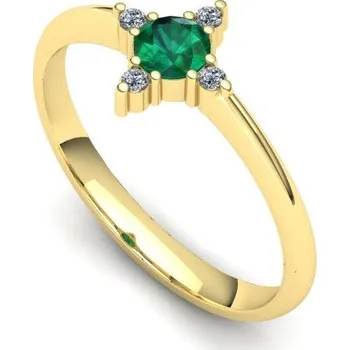 Prsten Prsten se smaragdem a brilianty hvězdička PK21005 Materiál: Červené zlato 14kt, Velikost: 59
