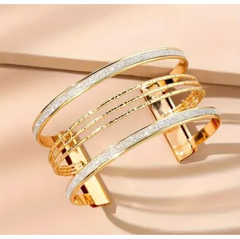 Souprava šperků Manžetový vícevrstvý náramek s pískováním (Náramky )