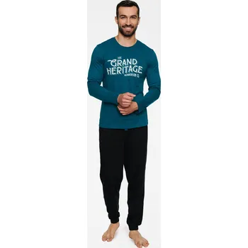 Pánské oblečení Pyžamo Brand 40021-69X Dark Turquoise-Black - Henderson XXL