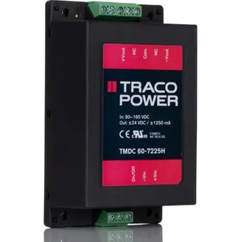 Měnič napětí DC-DC převodník 60W, výstup: ±24V dc 1.2A 3kV Ne, Vin 80→ 160 v DC Ne