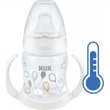 Kojenecká láhev na učení NUK s kontrolou teploty 150 ml bílá