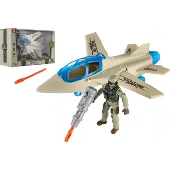 Figurka Teddies Vojenská sada stíhačka + voják s doplňky