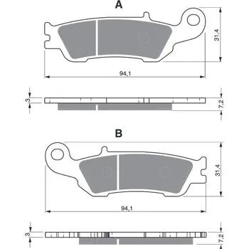 Brzdová destička Brzdové destičky GOLDFREN 248 S3 YAMAHA YZ 125 2008-2017