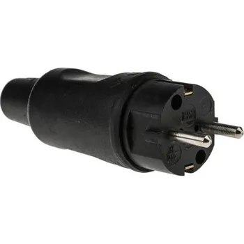 Elektrická zásuvka Síťová zástrčka barva Černá, formát pólů: 2P, 16A Zástrčka SRN Typ F – německá Schuko, 250 V 0