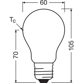 Svítidlo OSRAM LED žárovka matná E27 2,2W 2700K 470lm stmívání