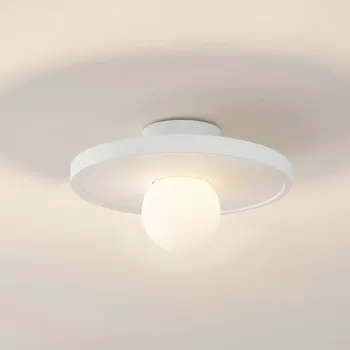 Lampička Lindby nástěnné světlo Nielson, bílé, sádra, Ø 28 cm - Nástěnný držák - Ø 10 cm, výška 3,5 cm; stínidlo na lampu Ø 10 cm, výška 8,5 cm bílá 1 x 15 W LED - Doprava zdarma