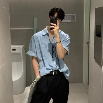 Pánská košile Pánská dlouhá džínová košile volného střihu Barva: Světle Modrá, Velikost: 2XL