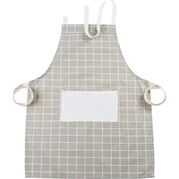Kuchyňská zástěra Zástěra do kuchyně s kapsou | zástěra na vaření - styl kostičky - šedá
