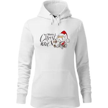 Dámská mikina DOBRÝ TRIKO Dámská mikina s potiskem Merry Christmas Velikost dámské mikiny: XL, Barva: Bílá