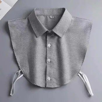 Dámská košile Dámský límeček s knoflíky Fake Shirt Barva: Šedá, Velikost: XL