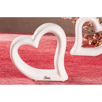 Paramit SRDCE Porcelánová dekorace 14 cm bílá