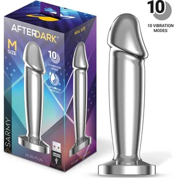 Anální kolík AfterDark Sarmy Metal Vibrating Dildo Plug Size M
