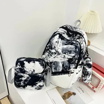 Dívčí školní batoh s pouzdrem a krabičkou na svačinu - černá