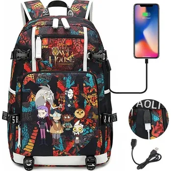 Sportovní batoh Batoh The Owl House vodotěsný s USB nabíjením - 025