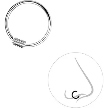 Piercing Stříbrný kroužek do nosu SPIRAL 10mm Ag 925/1000