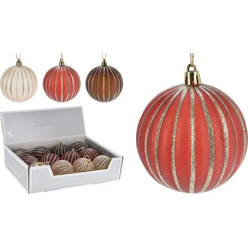 Vánoce Vánoční ozdoba - koule embossovaná 8 cm, mix (cena je za 1 ks)