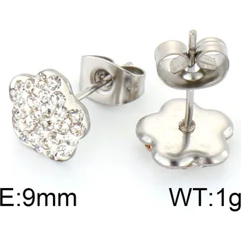 Náušnice Náušnice z chirurgické oceli kytičky se skleněnými kameny 21124