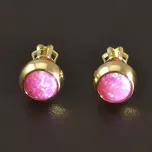 Goldpoint Zlaté náušnice pecky růžový opál Váha: 1.71 g