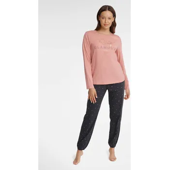 Pánské pyžamo Glam pyžamo 40936-39X Růžová a šedá - Henderson Ladies XXL