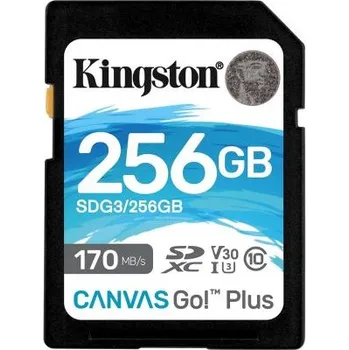 Paměťová karta Karta SD SDXC 256 GB Ne 3D TLC Kingston, řada: Canvas Go! Plus -25 → plus 85°C