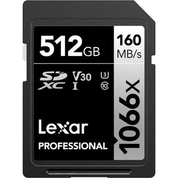 Paměťová karta Karta SD SDXC 512 GB Ne TLC Lexar, řada: Silver 0 → 70°C 1066x
