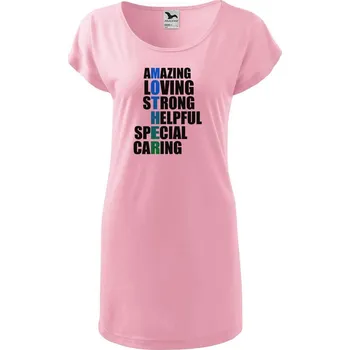 DOBRÝ TRIKO Dámské tričko/šaty s potiskem Mother Velikost: M, Barva: Růžová