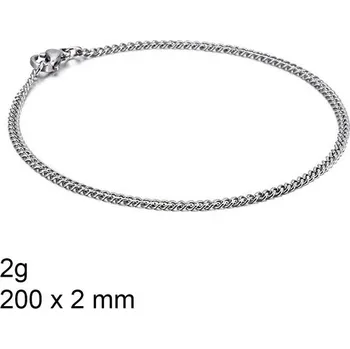 Náramek Ocelový náramek - Curb - 200 x 2 mm