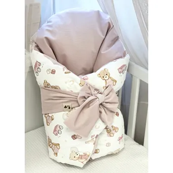 Zavinovačka Péřová zavinovačka s knoflíkem - teddy girl s pudrovým velvetem