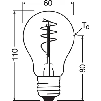 Lampička OSRAM LED Vintage E27 5,9W 2 700K Spiral Filament čirá přehledně