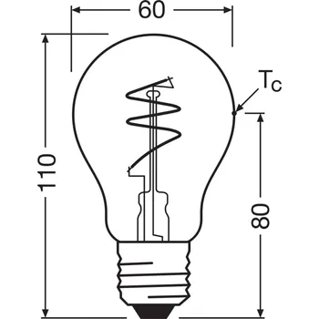 Lampička OSRAM LED Vintage E27 4,6W 2.200K Spiral Filament clear dim Čirá / transparetní