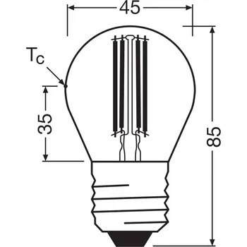 Lampička OSRAM LED žárovka s kapkovitým vláknem E27 2,2W 2700K 470lm