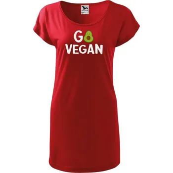 Dámské tričko DOBRÝ TRIKO Dámské tričko/šaty Go vegan Velikost: S, Barva: Červená