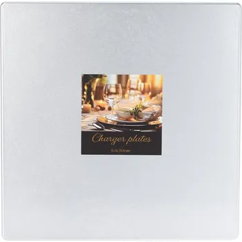 Vánoční dekorace Podložka na stolování, čtverec 30x30 cm, stříbrná barva 524527