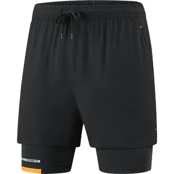 Pánské kraťasy Sportovní pánské šortky s dvojitými nohavicemi Velikost: XL, Barva (Varianta): 2258 Black