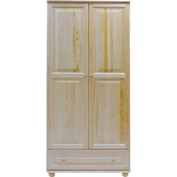 Šatní skříň KIK TRADE Dřevěná šatní skřín MB 65 borovice masiv šířka 80 cm Odstíny: Přírodní lakovaná