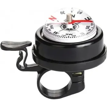 Zvonek na kolo Zvonek na kolo s kompasem | kompas na kolo, 2v1 - černý