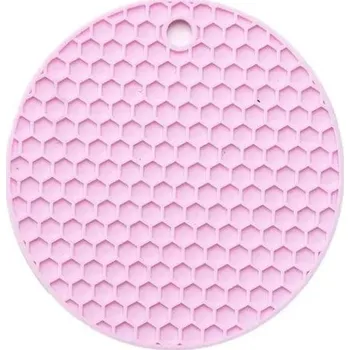 Podložka pod hrnec Vychytávka do kuchyně | silikonová podložka pod hrnec, průměr 14 cm - Růžová