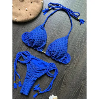 Dámské plavky Texturované dvoudílné plavky Velikost: L, Barva (Varianta): 8605