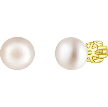 Náušnice Olivie Stříbrné 8mm náušnice PERLY AAA GOLD 9118 Ag 925; ≤1,7 g.