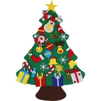 Vánoční dekorace APT AG712A plstěný vánoční stromeček 30 ozdob 100 cm