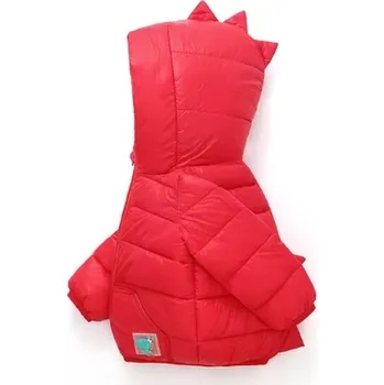 Dětská zimní/podzimní bunda "Dinosaurus" (vel. od 2 do 6 let) Barva: Červená, Velikost: 90/2 roky