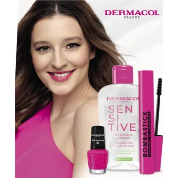 Odličovač Dermacol Bombastick Dermacol Bombastick objemová řasenka 12,5 ml + Dermacol Neon neonový lak na nehty 5 ml + Dermacol Sensitive odličovač pro citlivé oči 150 ml