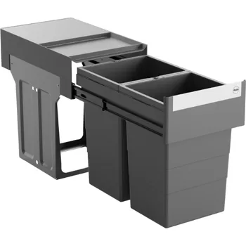 Odpadkový koš Vestavný odpadkový koš, Hailo AS Tandem 13/13, tmavě šedý