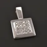Goldpoint Čtvercový přívěsek se zirkony bílé zlato Váha: 2.51 g