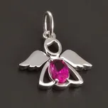 Goldpoint Anděl přívěsek s rubínem bílé zlato Váha: 1.15 g