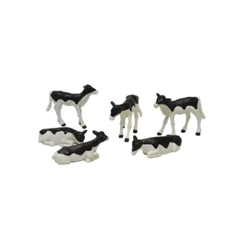 Figurka Sada telat 1:32 (4,5 cm) 571974 (Černobílé telátka stojící a ležící. Velmi kvalitní plastové figurky vhodné do stavebnic se zemědělskou tématikou.)