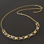 Goldpoint Zlatý zdobený náhrdelník zirkony Váha: 6.35 g, Délka: 45-48 cm